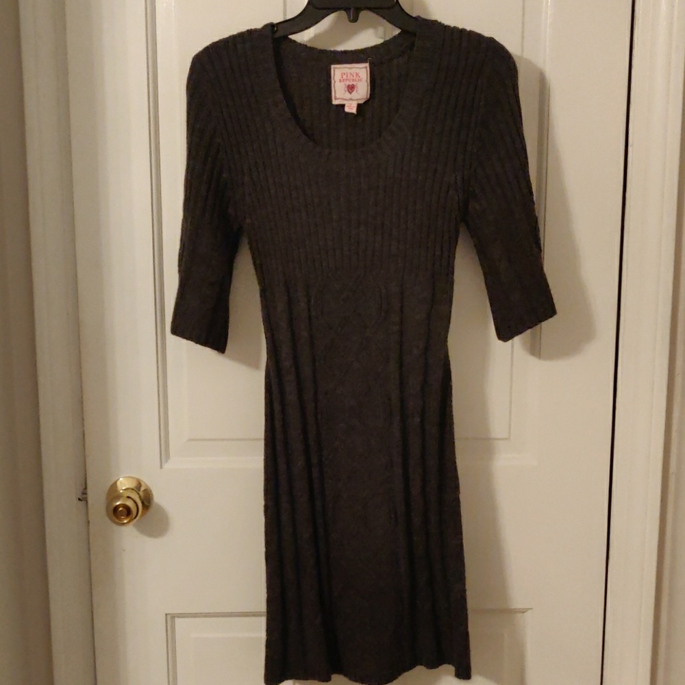Grey knit dress